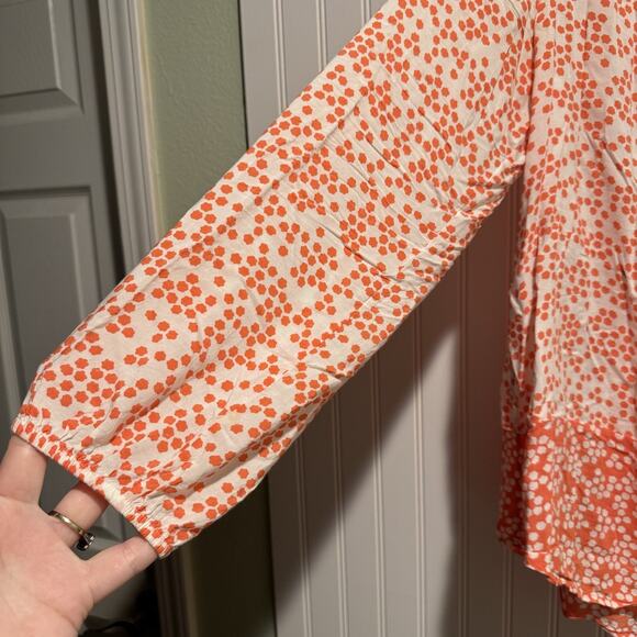 Boden Maya Blouse Coral Dotted Print Size 16 - Picture 2 of 6